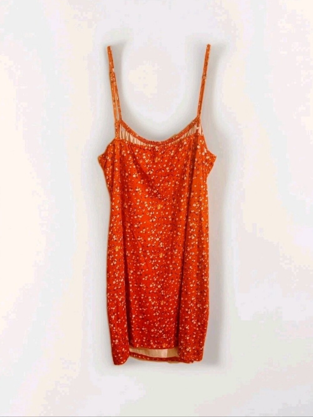 Shein Vented Red Ditsy Floral  Plus Sz Mini Slip Dress Sz 4XLo
